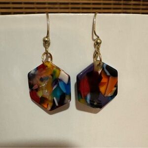 Resin Beautiful Multi-colored Dangle Earrings
